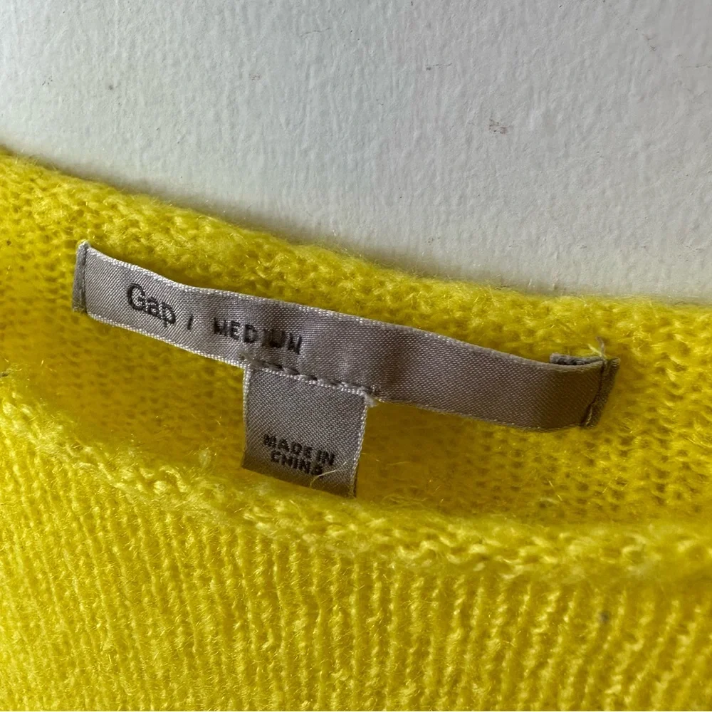 Gap Yellow Grey Colorblock Sweater